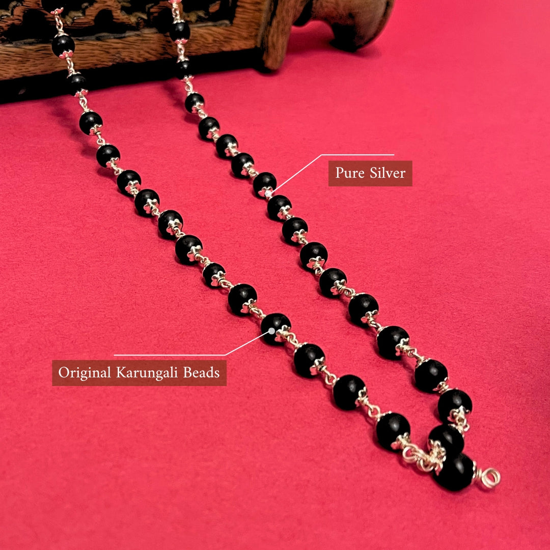 Original Karungali Mala in Pure Silver (Certified)