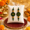 GREEN ZADE ROUND ZIBU RAKHI ( PACK OF 2 )