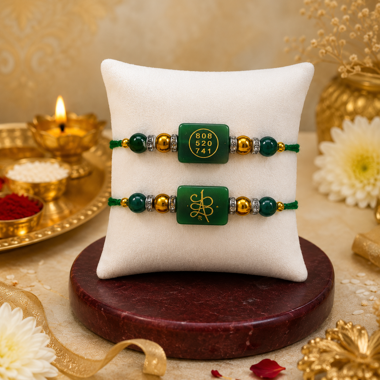 Green Zade Zibu Rakhi ( BUY 1 GET 1 FREE )