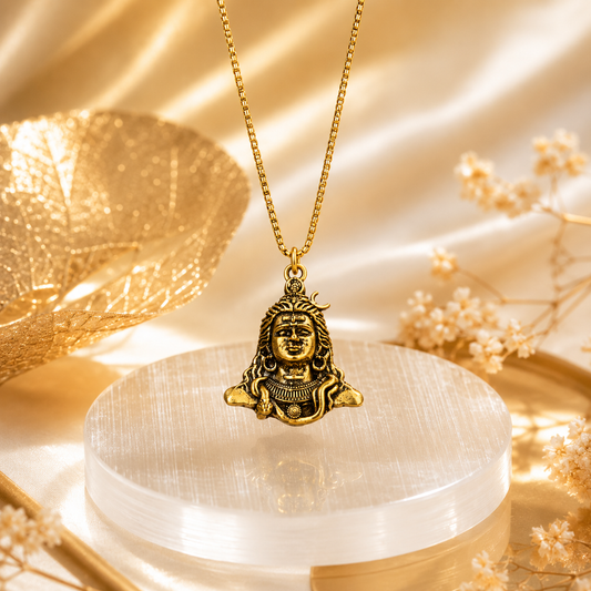 AdiYogi Locket with Chain ( Gold Plated )