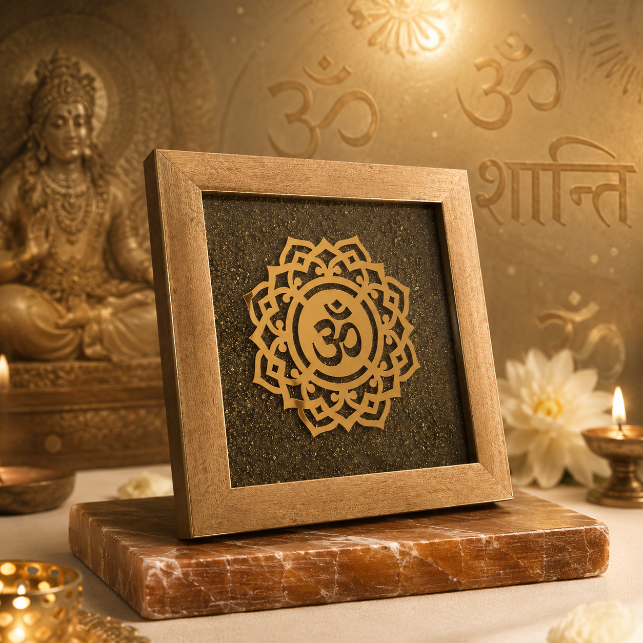 Om Shanti Yantra - Calm Balanced & Protective Atmosphere