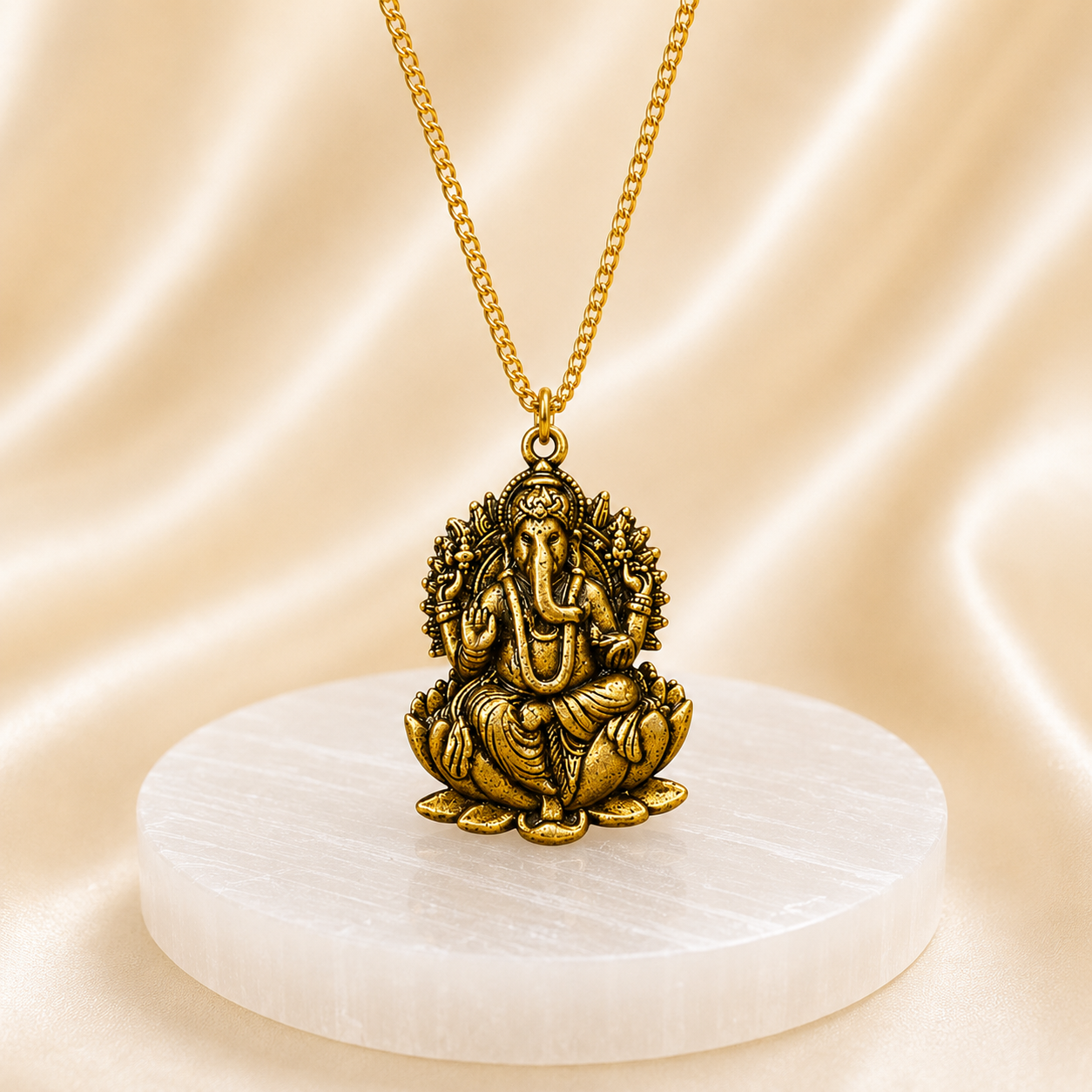 Ganesh Ji Locket with Chain (24K Gold Plated)
