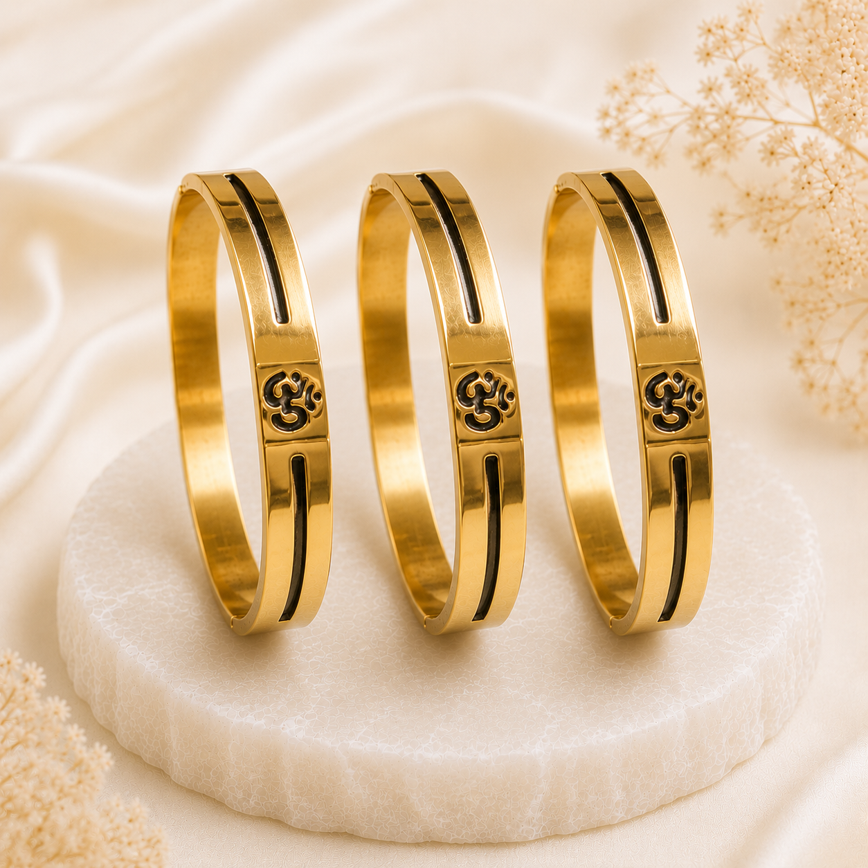 The Resilience Kada ( 18 K Gold Plated ) - Om 2