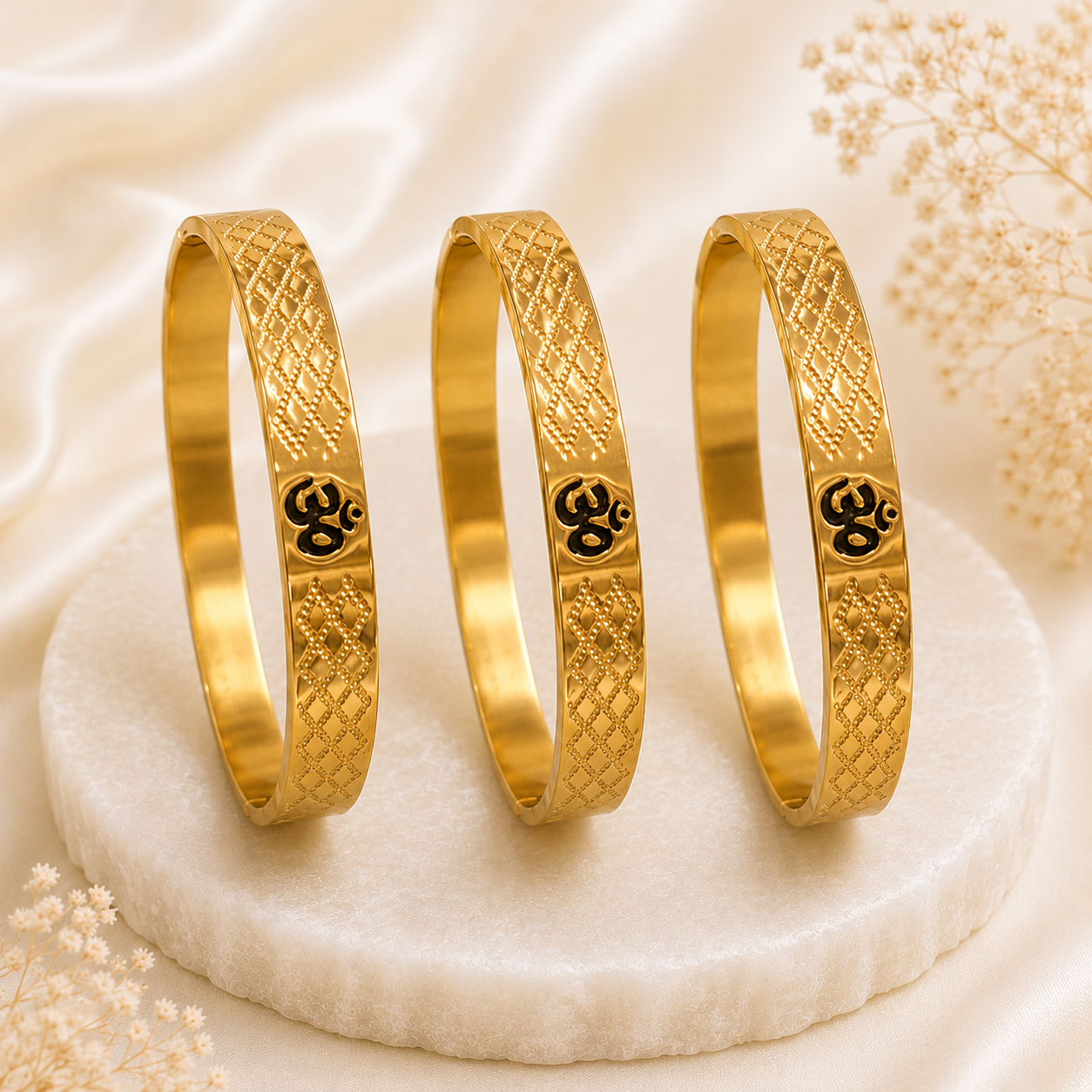The Resilience Kada ( 18 K Gold Plated ) - Om 1