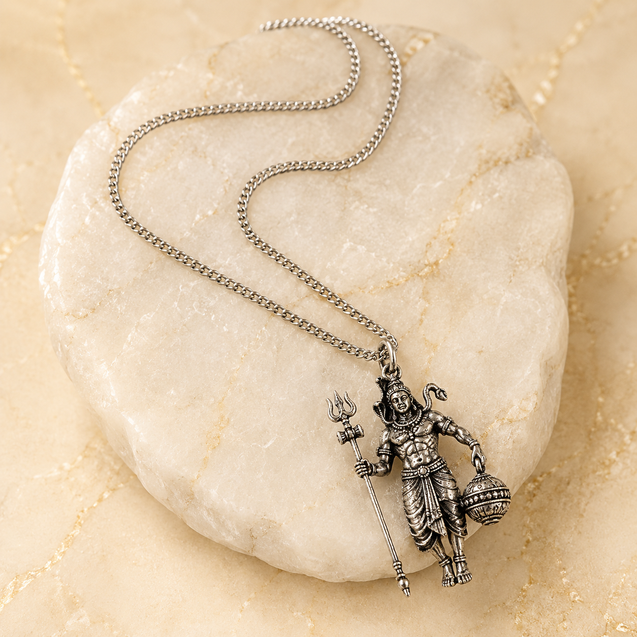Rudra Hanuman Locket with Chain - Free Rudraksha Bracelet