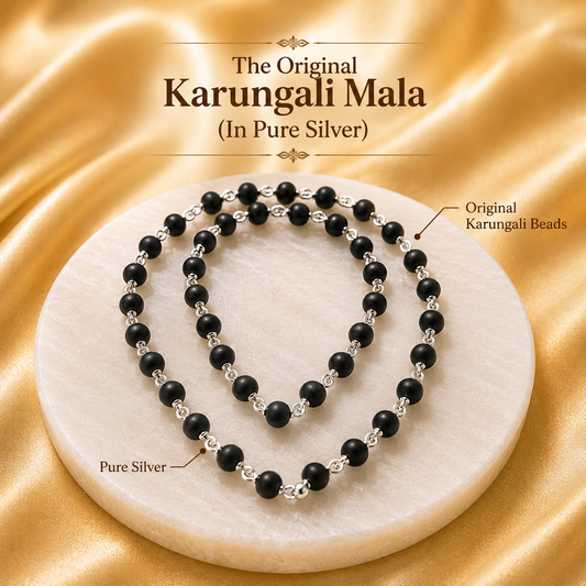 Original Karungali Mala in Pure Silver (Certified)