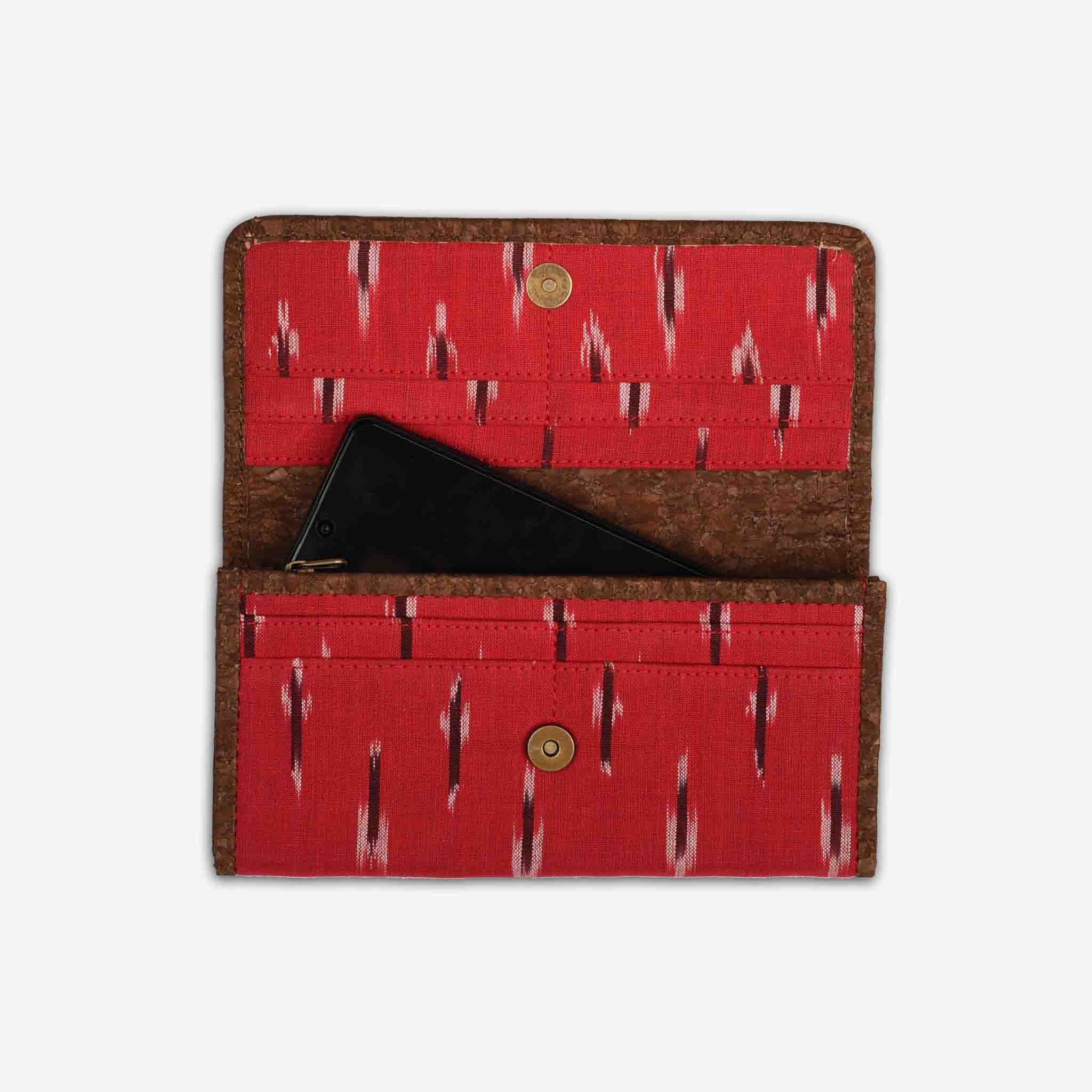 Red Ikat Vegan Women’s wallet