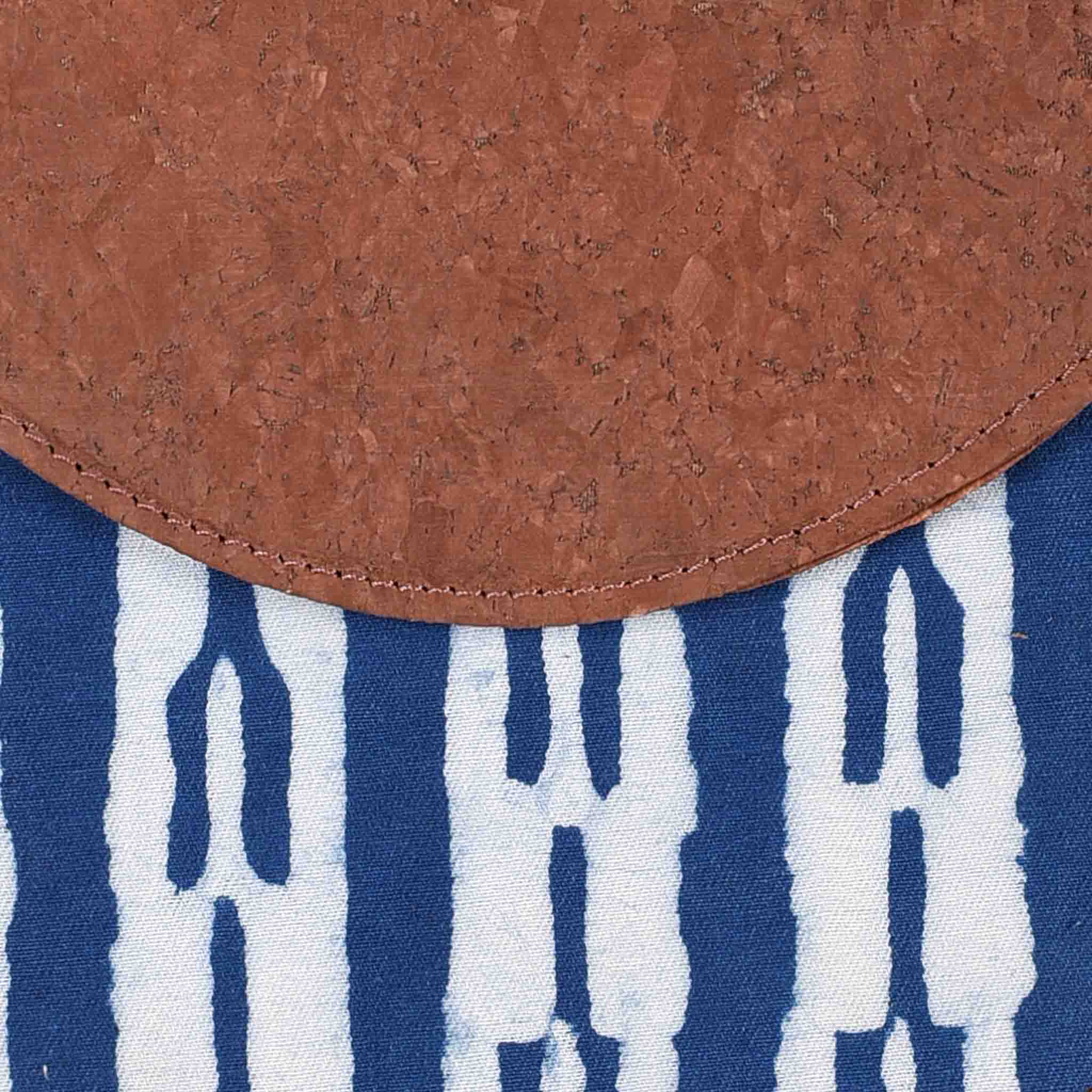 Indigo Fork Dabu Printed and Vegan Leather Moon Sling