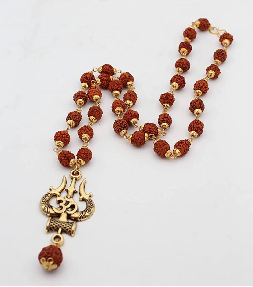 Mahakal Locket with Rudraksha Mala - Free Rudraksha Bracelet (Certified)