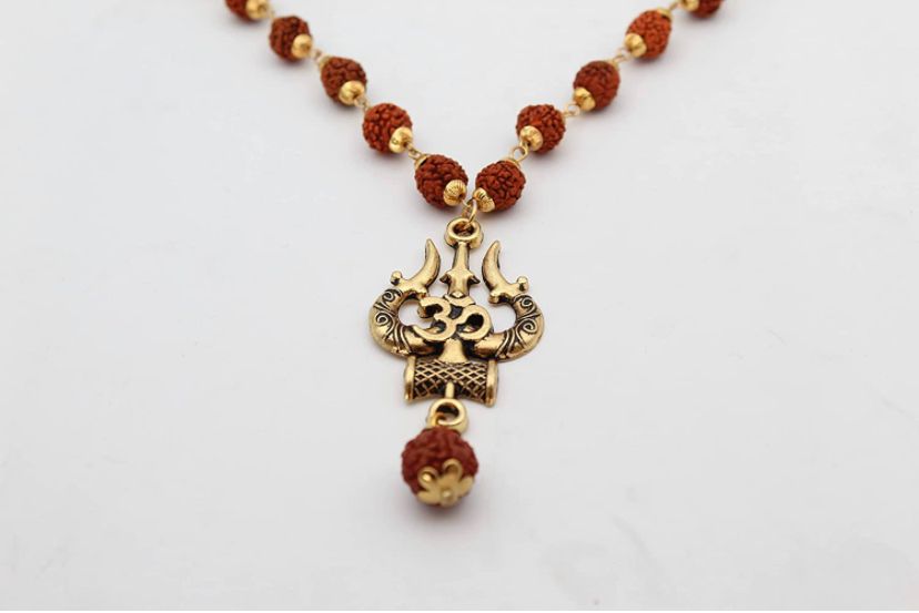 Mahakal Locket with Rudraksha Mala - Free Rudraksha Bracelet (Certified)