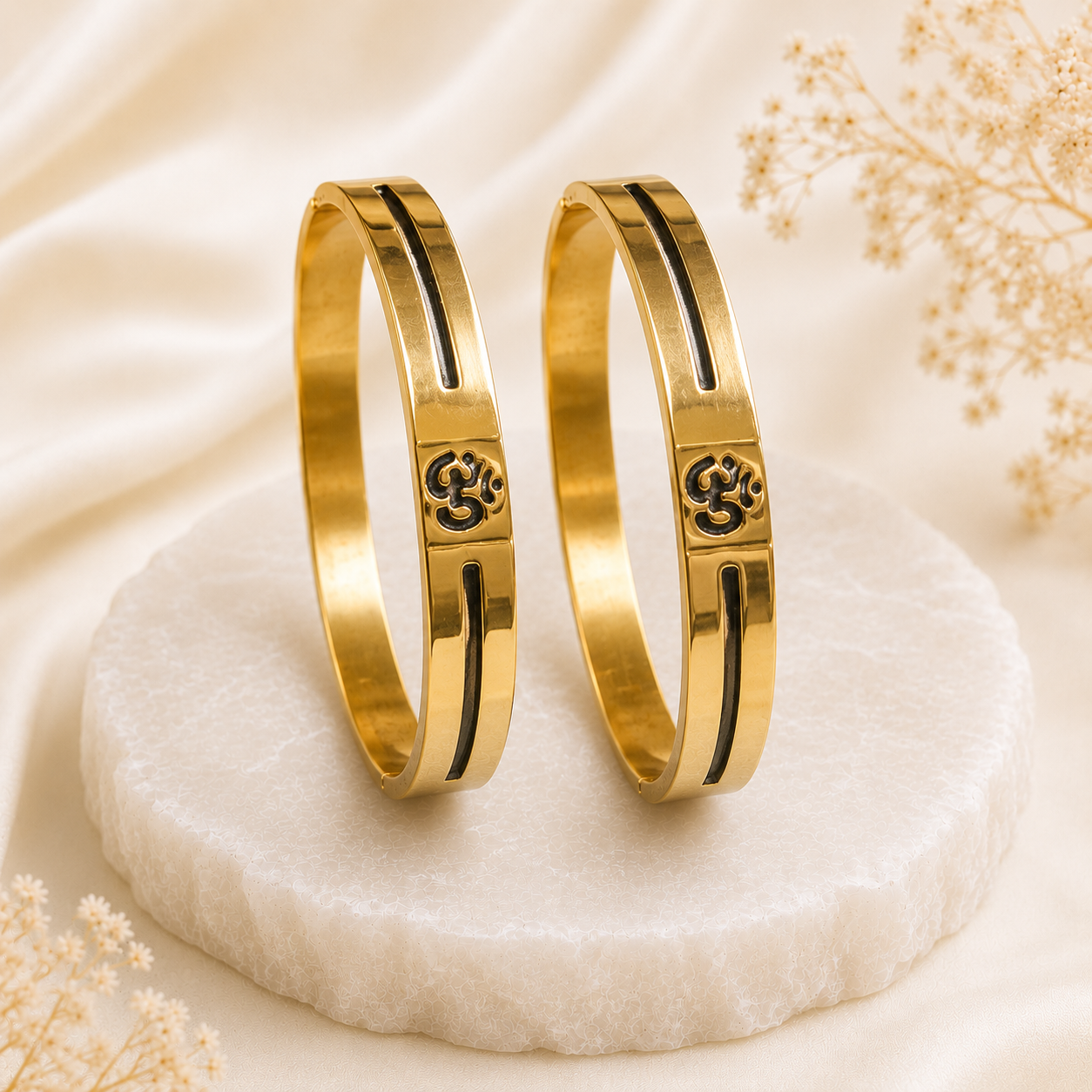 The Resilience Kada ( 18 K Gold Plated ) - Om 2
