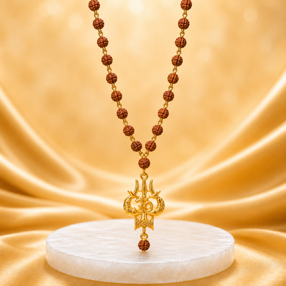 Mahakal Locket with Rudraksha Mala - Free Rudraksha Bracelet (Certified)