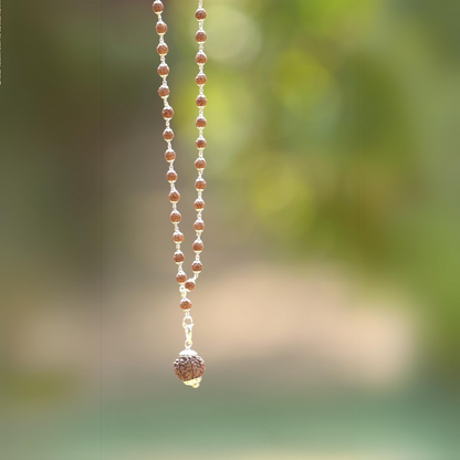 7 Mukhi Nepal Rudraksha Mala in Pure Silver