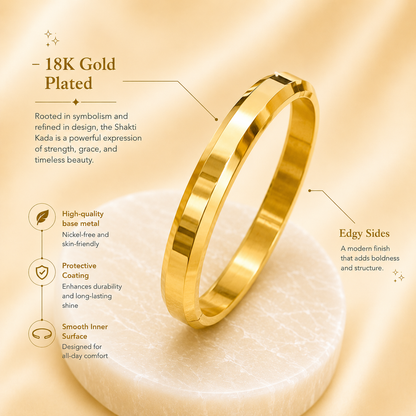 Shakti Kada – 18K Gold Plated (Edged)
