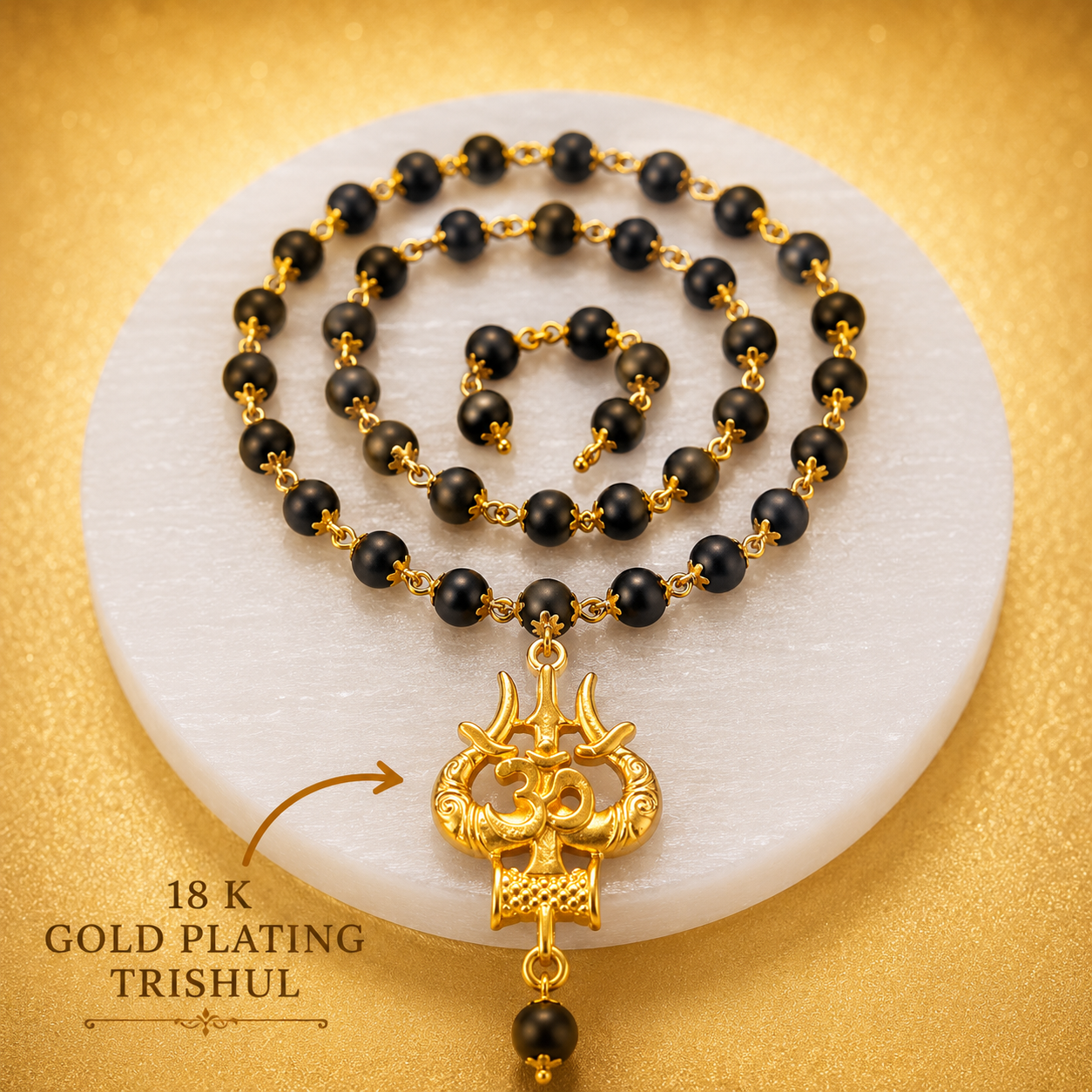 The Original Karungali Mala with 18 K Gold Plating