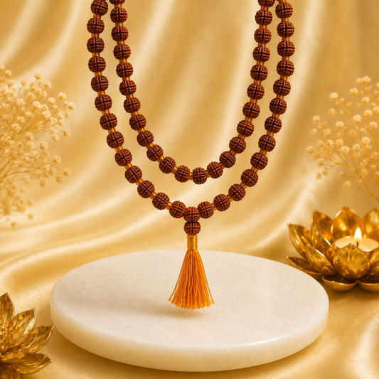 Authentic 5 Mukhi (Five-faced) Rudraksha Mala (Certified)