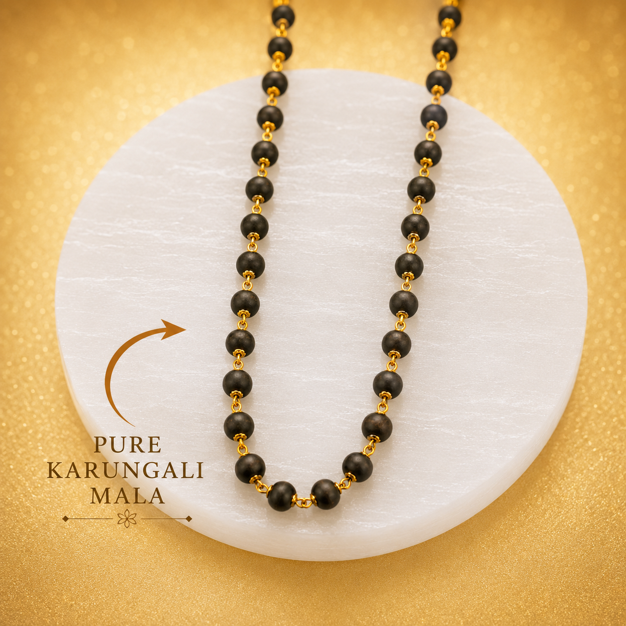 The Original Karungali Mala with 18 K Gold Plating