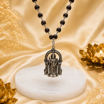 The Murugan Karungali Mala - Free Rudraksha Bracelet
