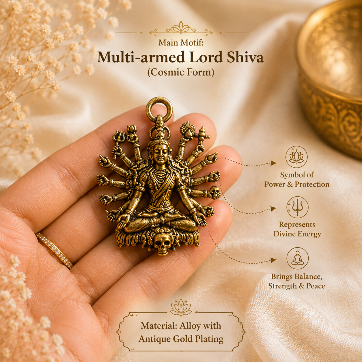The Akhanda Shiv Locket: Cosmic Strength &amp; Spiritual Harmony - (Buy1 Get1 Free)