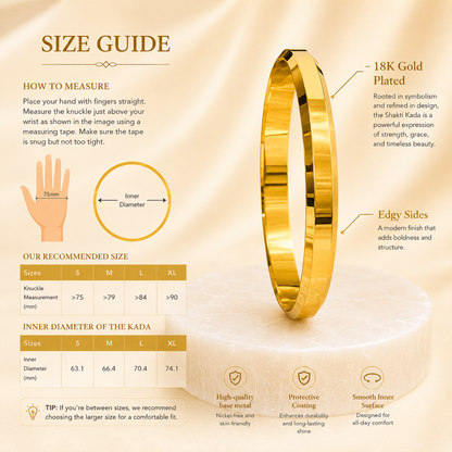 Shakti Kada – 18K Gold Plated (Edged)