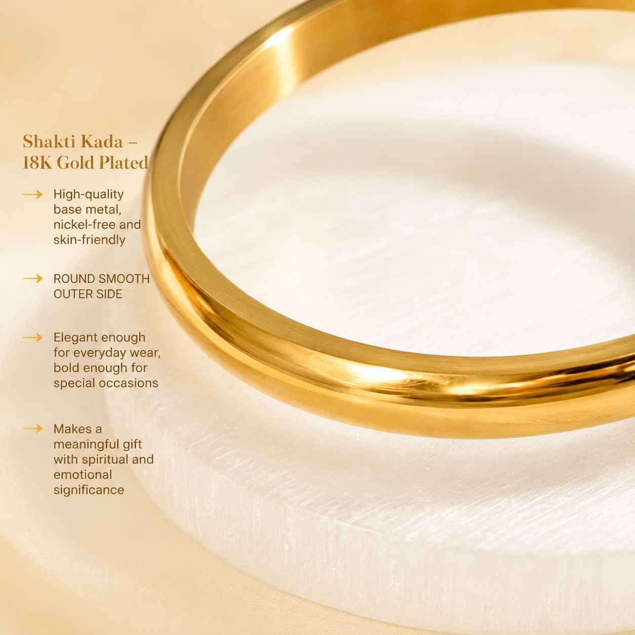 Shakti Kada – 18K Gold Plated (Round)