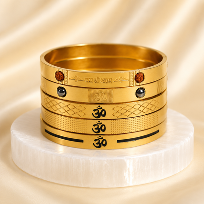 The Resilience Cuff 22k Gold Plated - Om 3