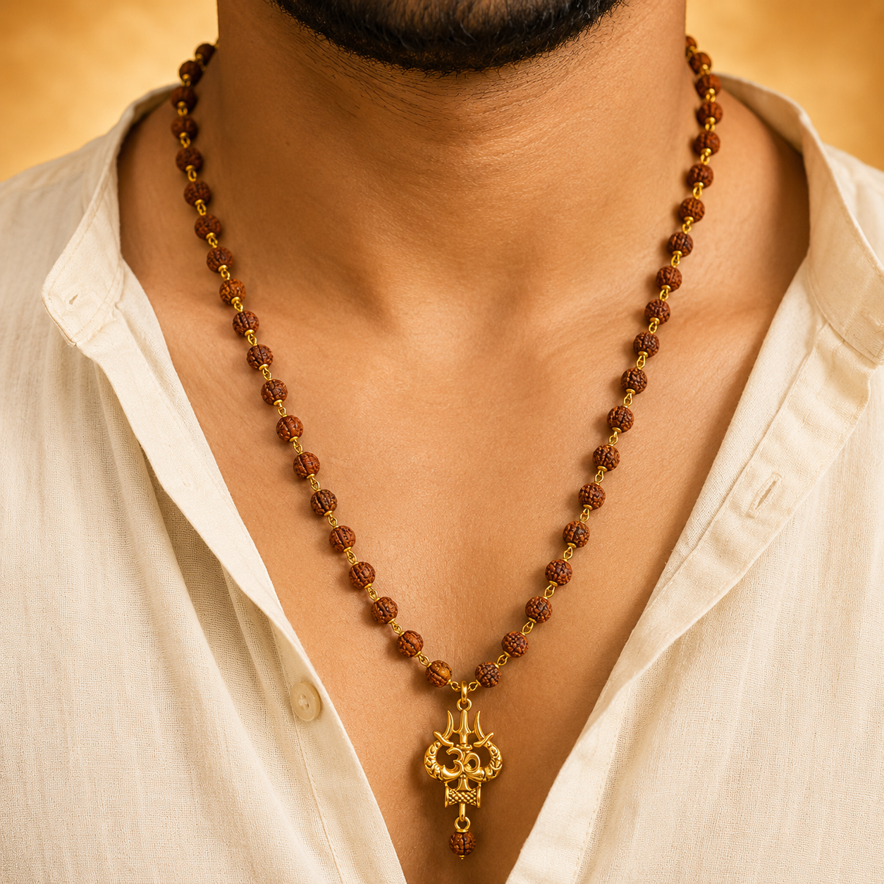 Mahakal Locket with Rudraksha Mala - Free Rudraksha Bracelet (Certified)