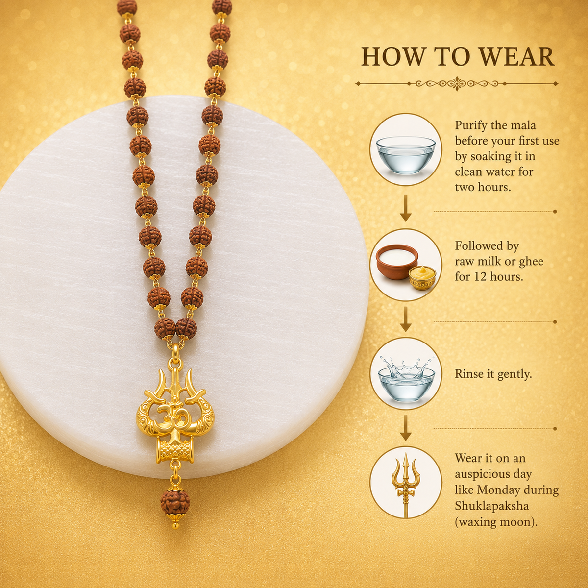 Mahakal Locket with Rudraksha Mala