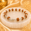 5 Face Rudraksha Bracelet In Pure Silver Capping (Certified)