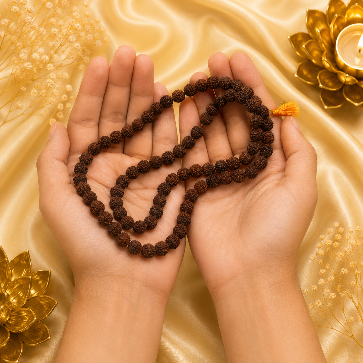 Authentic 5 Mukhi (Five-faced) Rudraksha Mala (Certified)