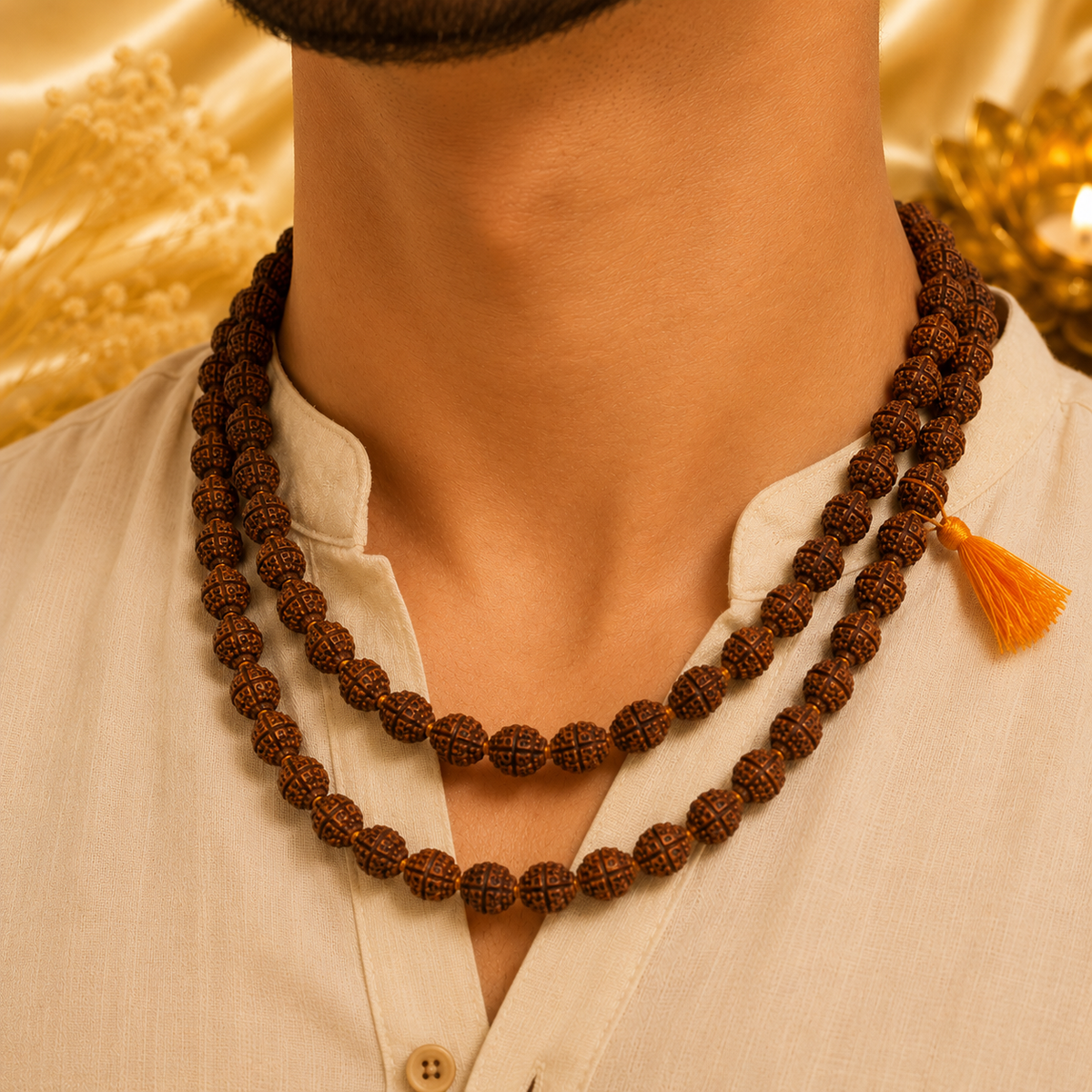 Authentic 5 Mukhi (Five-faced) Rudraksha Mala (Certified)