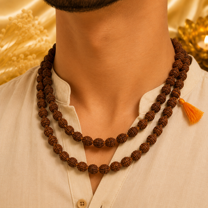 Authentic 5 Mukhi (Five-faced) Rudraksha Mala (Certified)