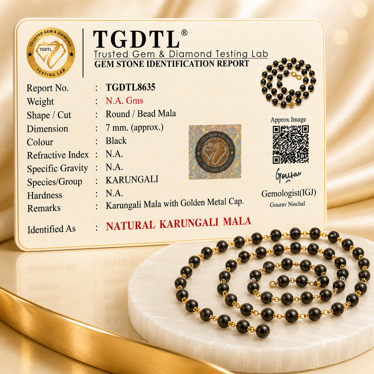 The Original Karungali Mala with 18 K Gold Plating
