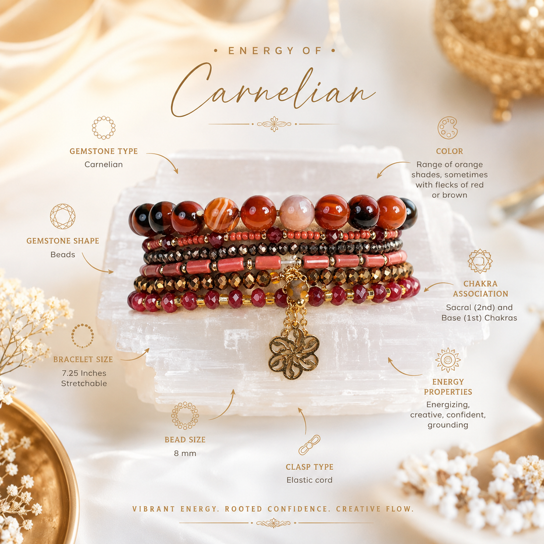 Red Carnelian ( Set of 6 Bracelets )