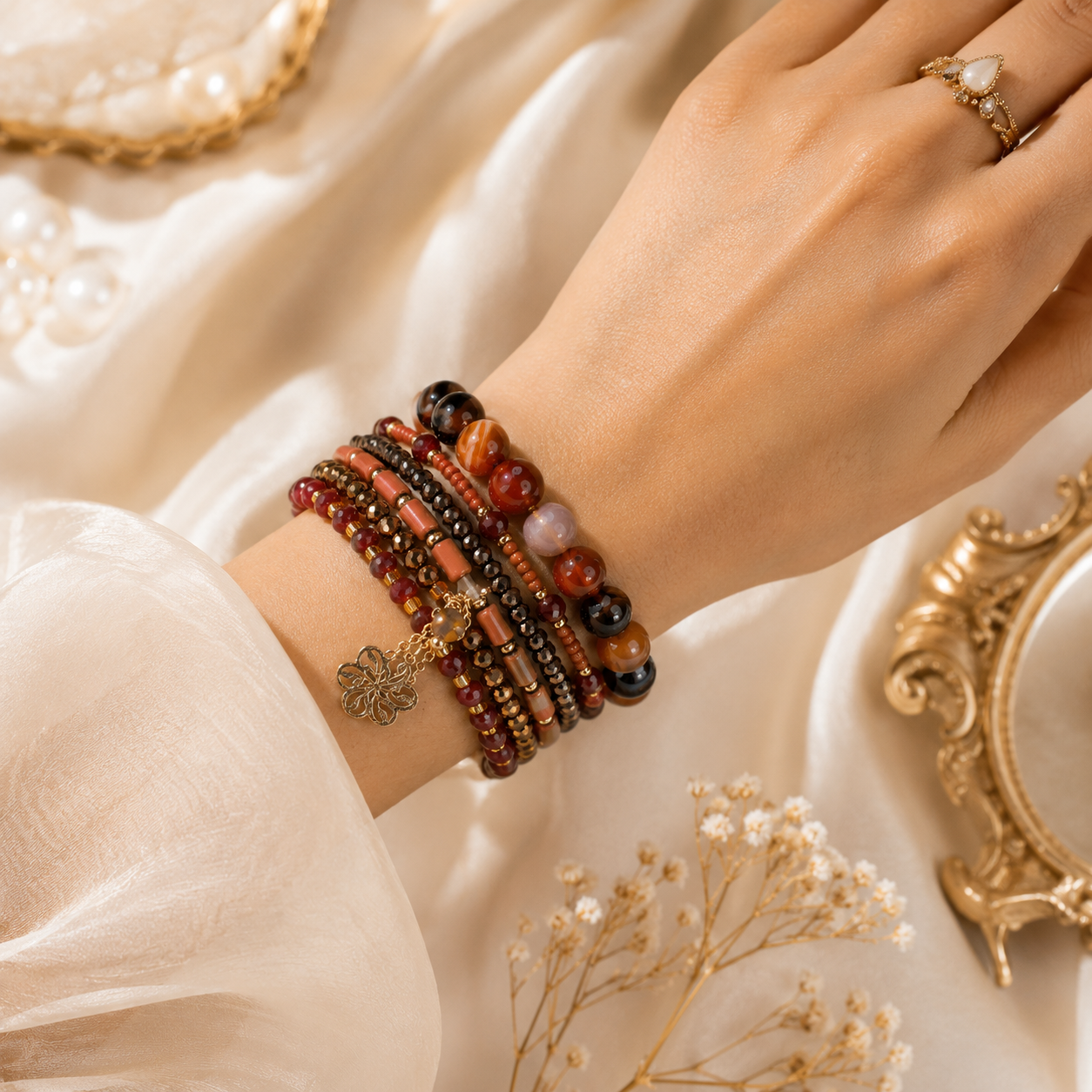 Red Carnelian ( Set of 6 Bracelets )