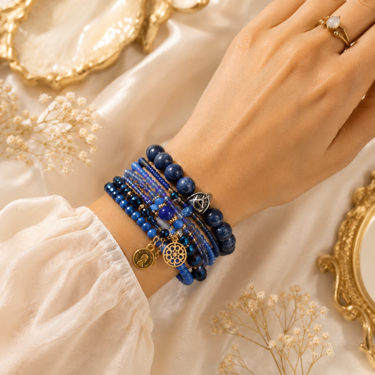 Discover Your True Self Stack - Lapiz Lazuli ( Set of 6 Bracelets )