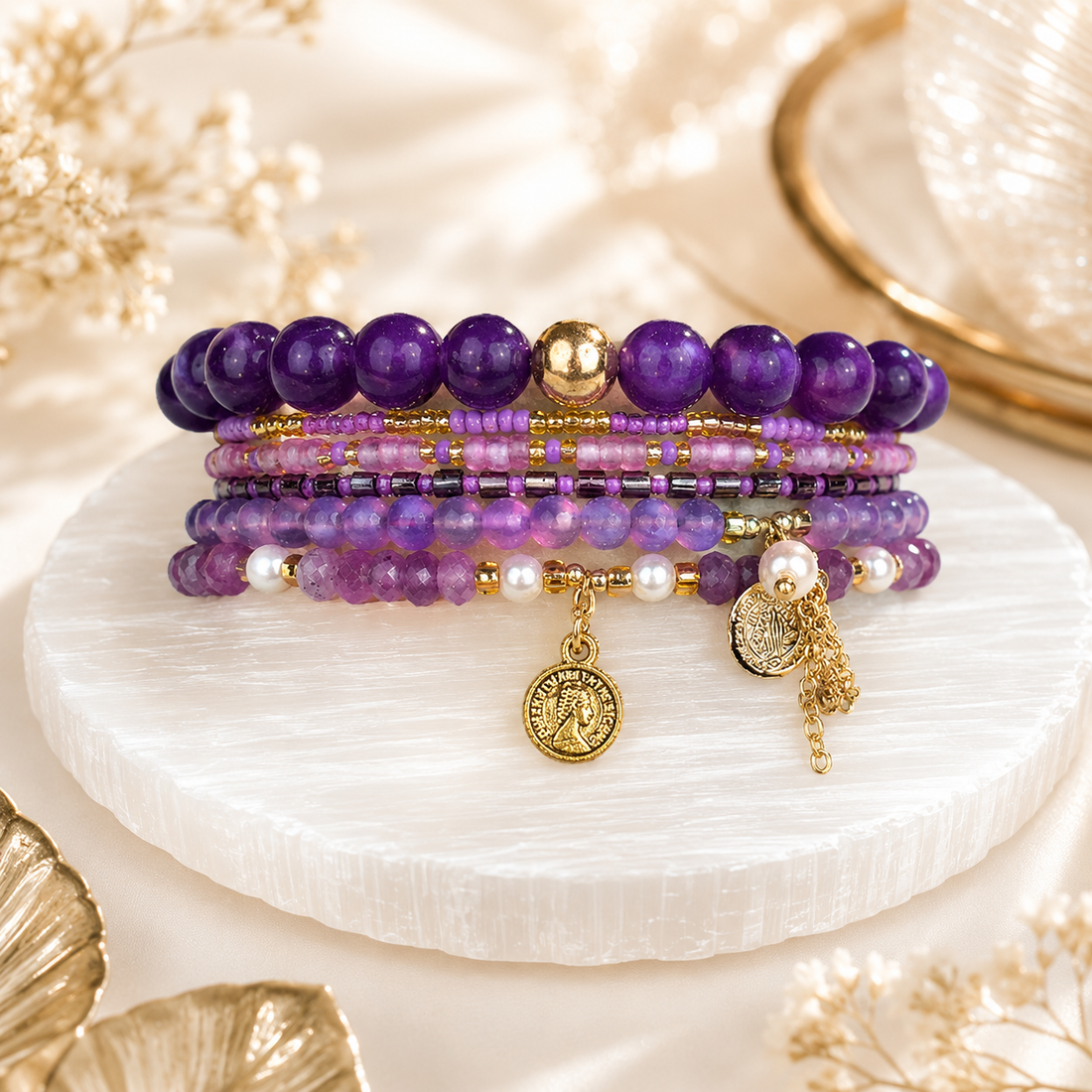 Amethyst ( Set of 6 Bracelets )