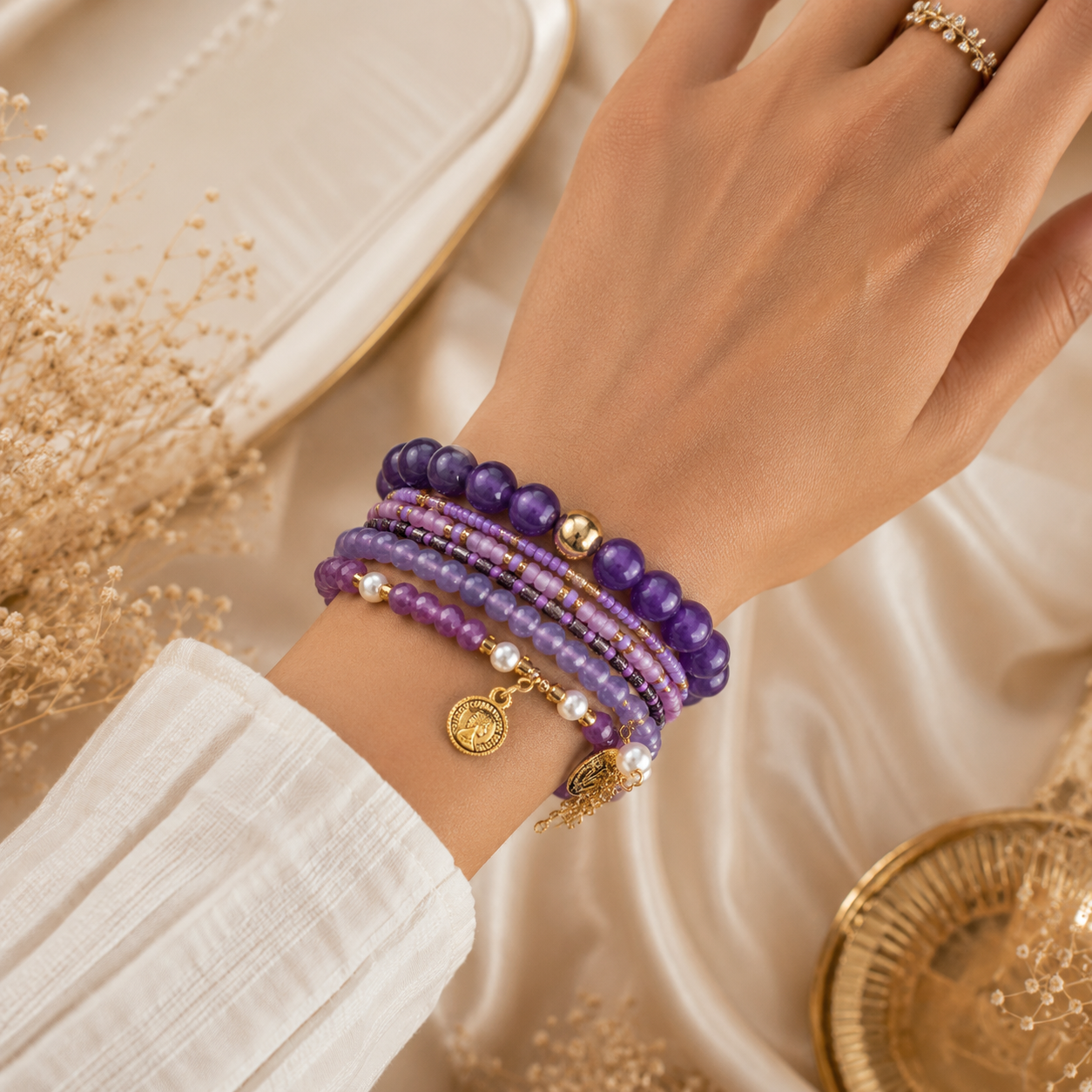 Amethyst ( Set of 6 Bracelets )