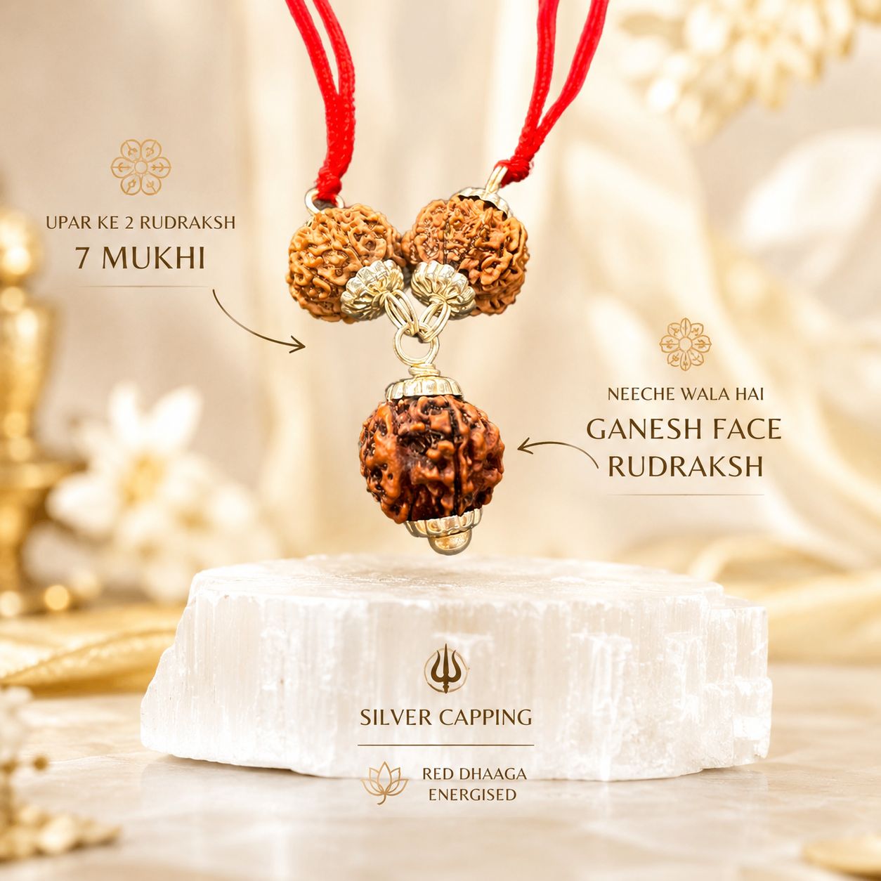 Lakshmi Ganesh Kavach Combination in Pure Silver Capping (Certified)