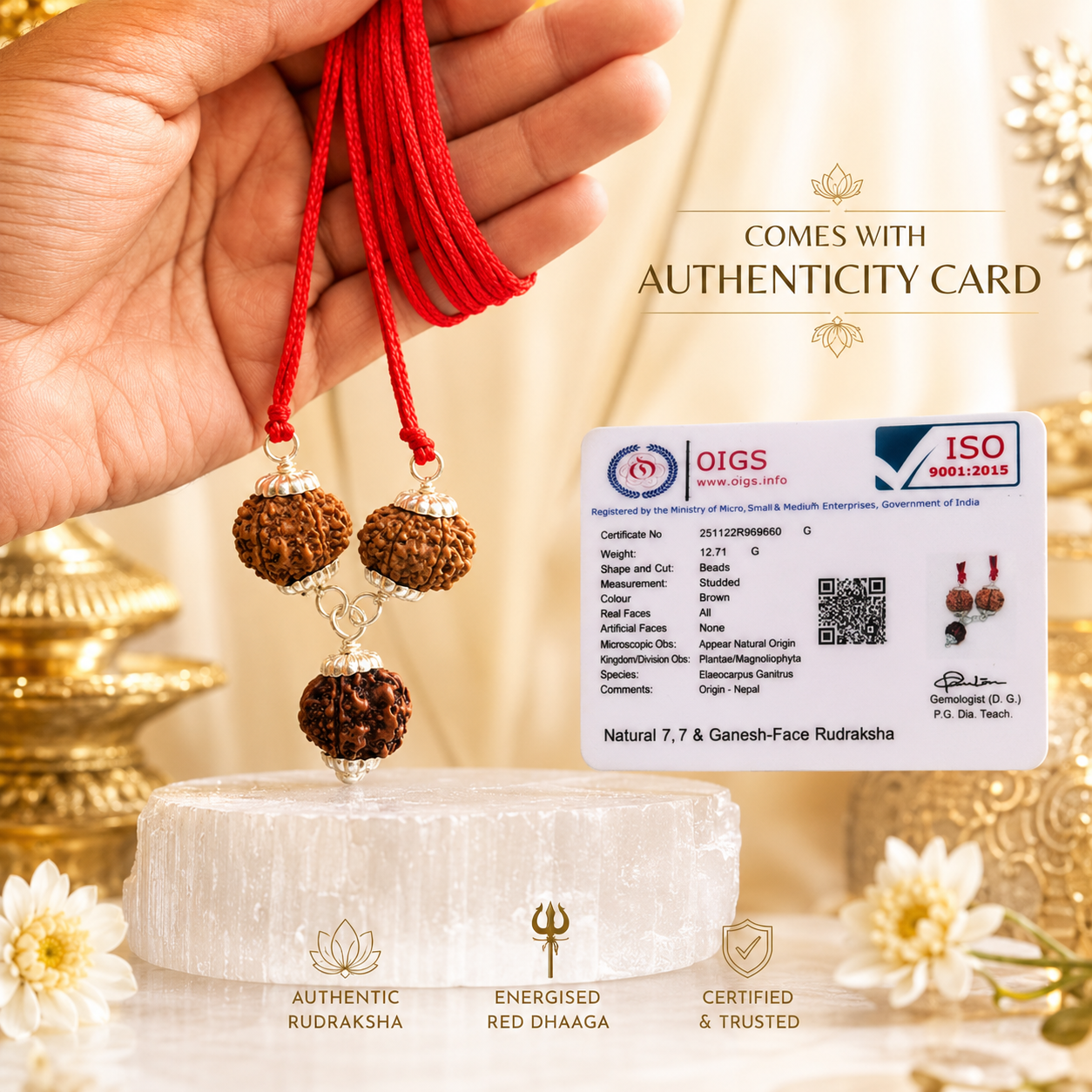 Lakshmi Ganesh Kavach Combination in Pure Silver Capping (Certified)
