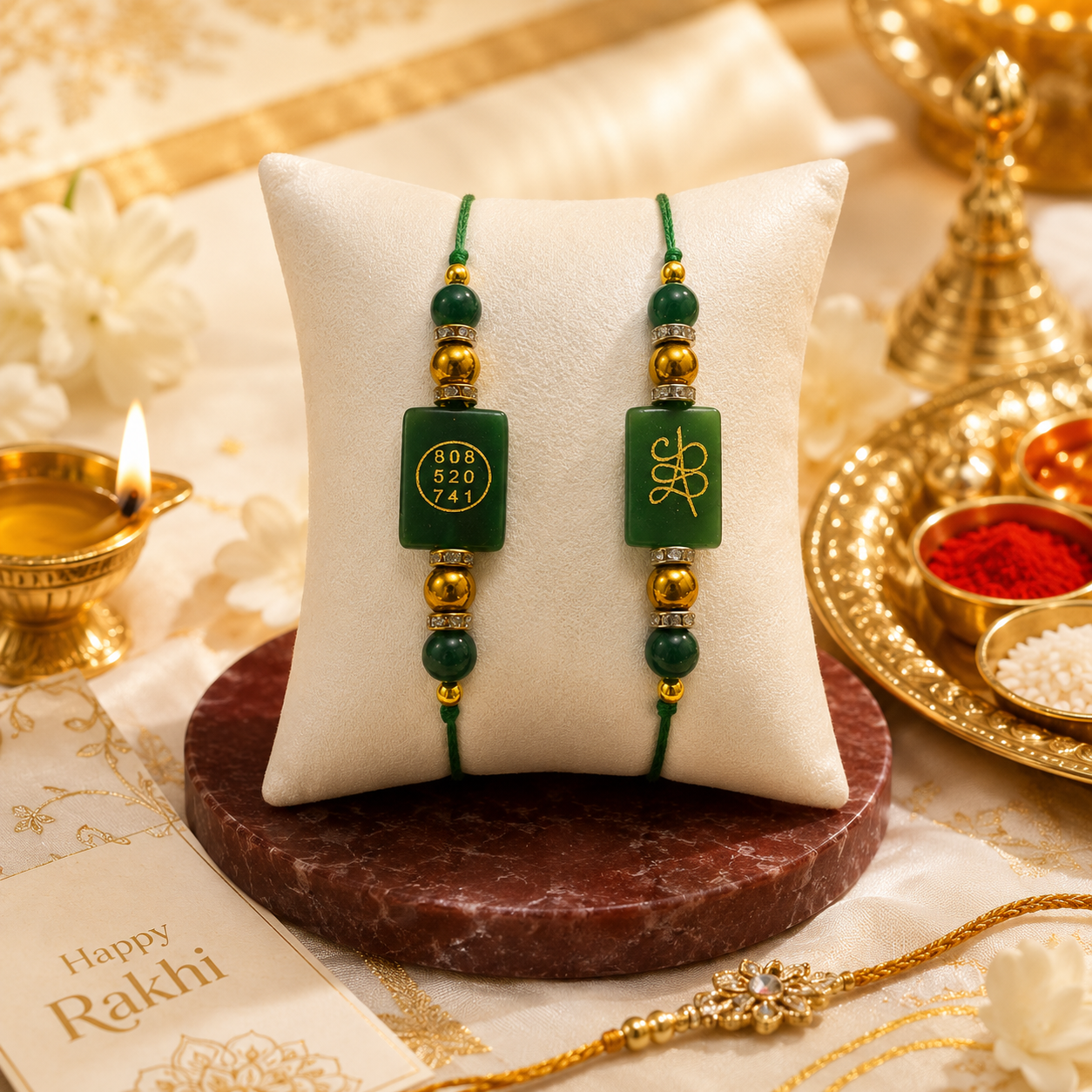 Green Zade Zibu Rakhi ( BUY 1 GET 1 FREE )