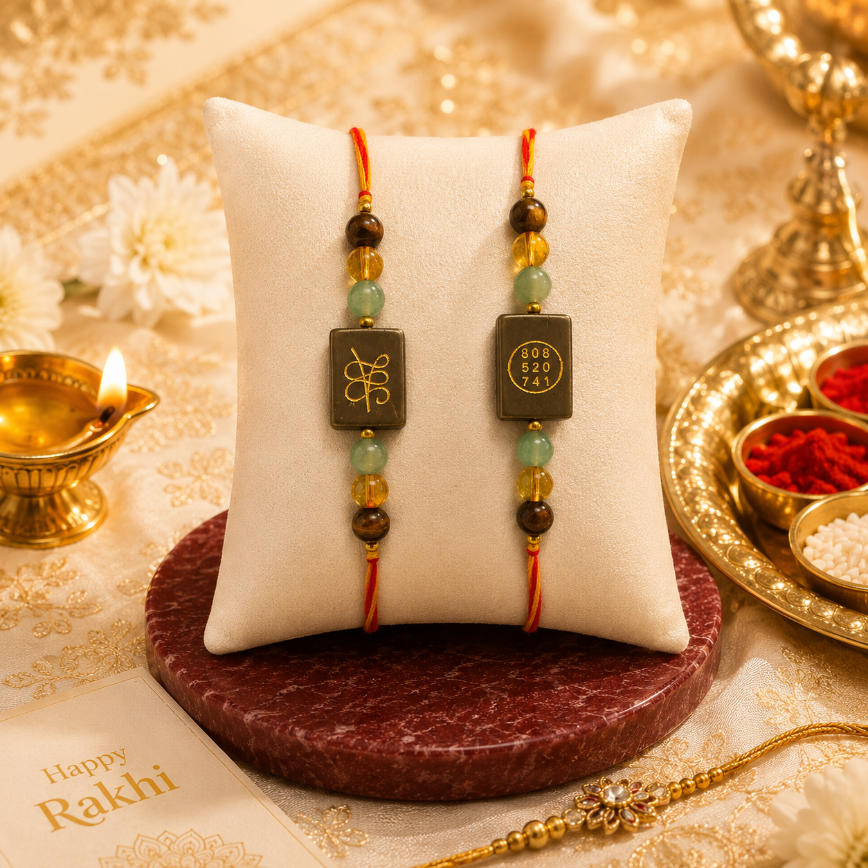 Pyrite Zibu Rakhi – Gemstone Edition (BUY 1 GET 1 FREE )