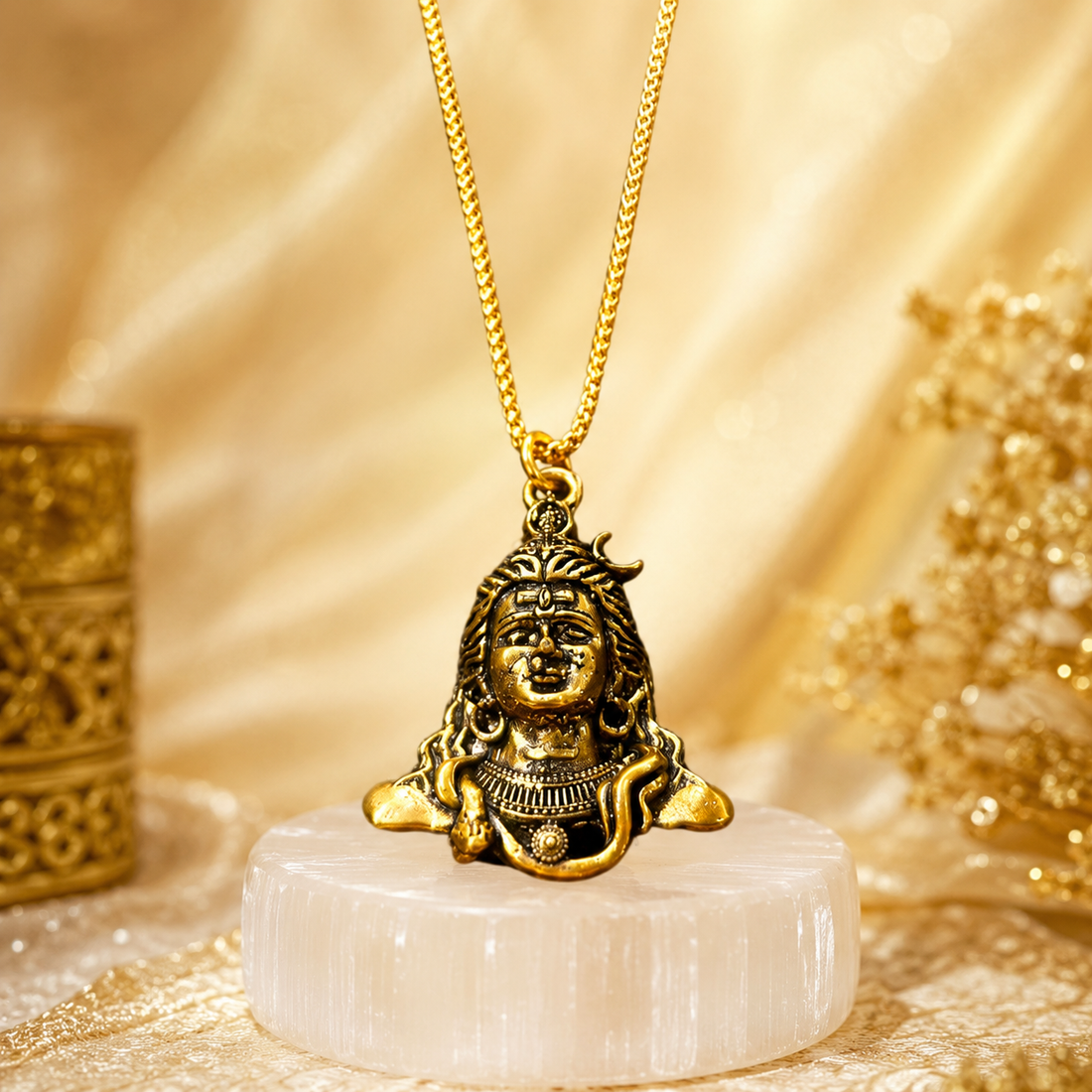 AdiYogi Locket with Chain (24K Gold Plated) - (Buy 1 Get 1)