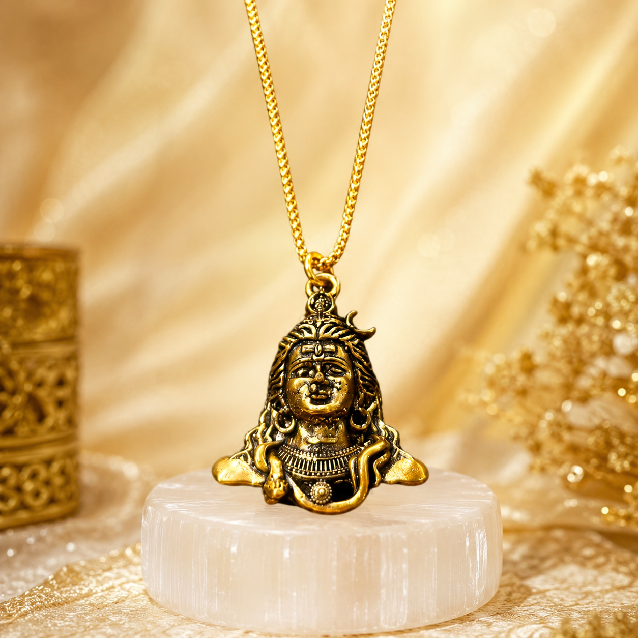 AdiYogi Locket with Chain (24K Gold Plated) - (Buy 1 Get 1)