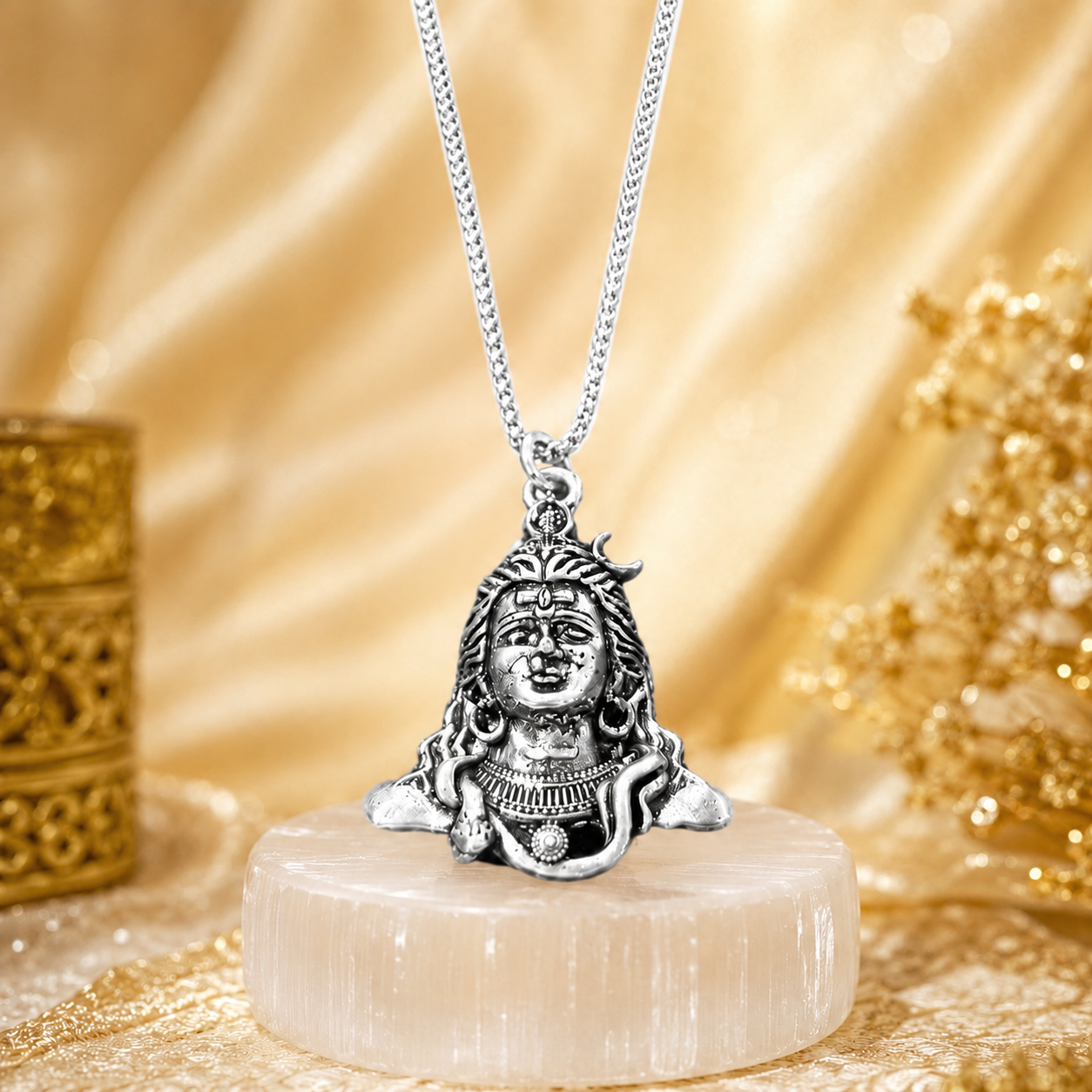 AdiYogi Locket with Chain - Free Rudraksha Bracelet