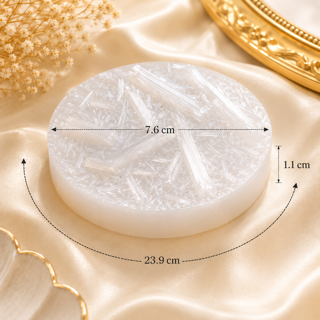 Natural Raw Selenite Plate – Moroccan Crystal Charging Stone
