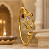 Trident Kada (Gold Plated) - Trishul Damru Kada with 5 Mukhi Rudraksha Beads - (𝐁𝐮𝐲𝟏 𝐆𝐞𝐭𝟏 𝐅𝐫𝐞𝐞)