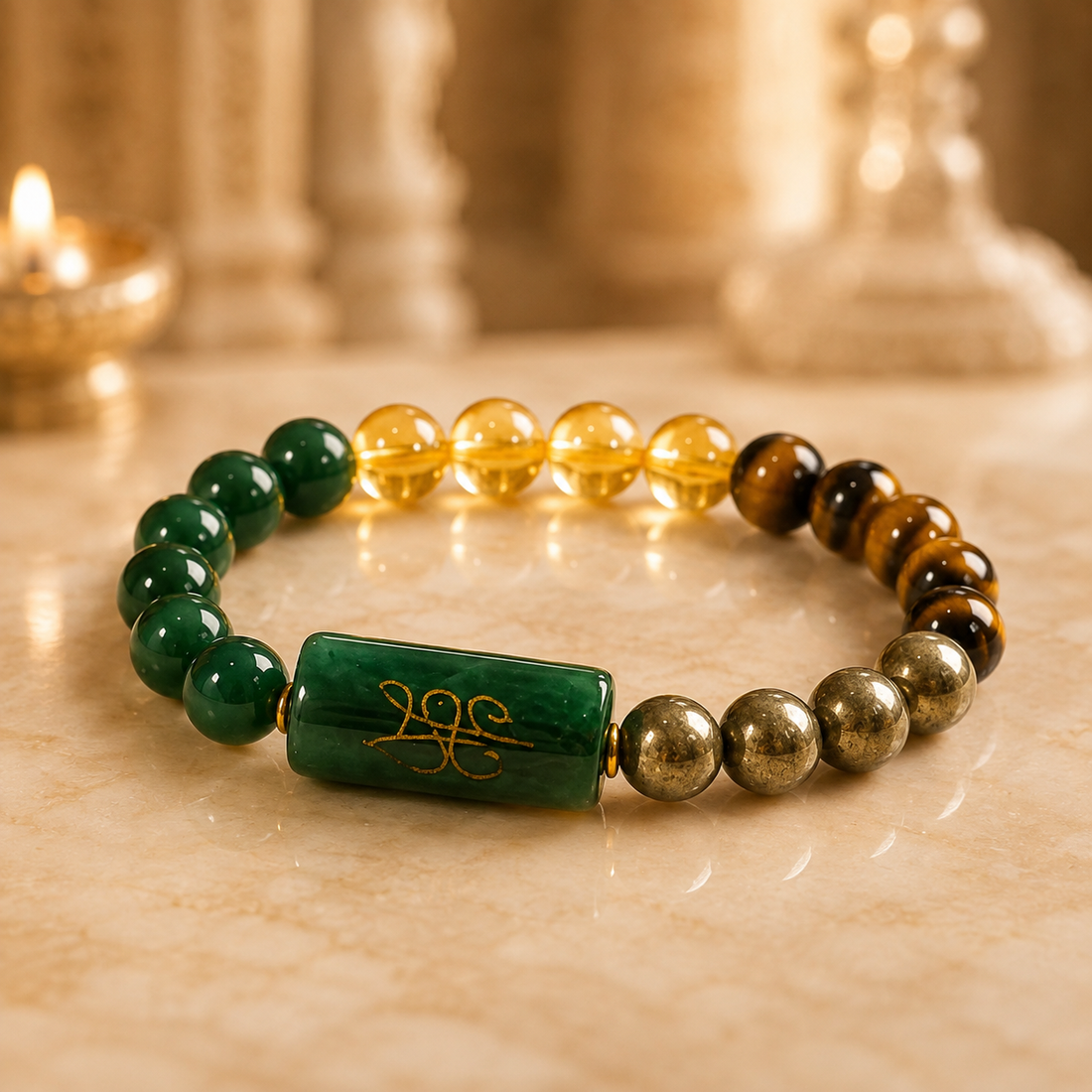 Money Magnet Crystal Bracelet with Free Selenite Charging Plate