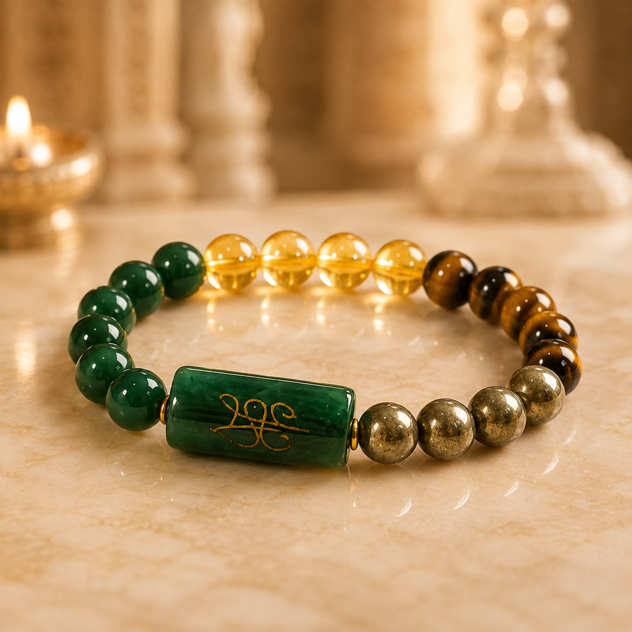 Money Magnet Crystal Bracelet with Free Selenite Charging Plate