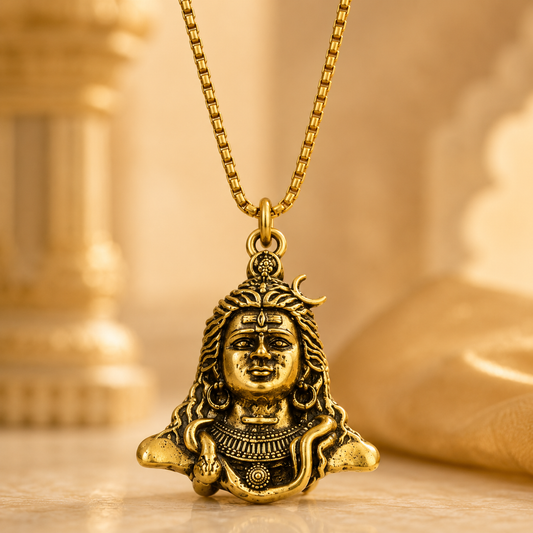 AdiYogi Locket with Chain ( Gold Plated )